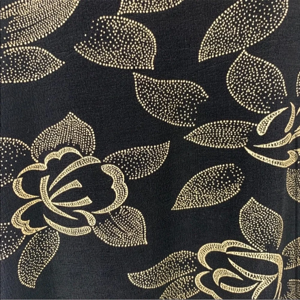Vintage Black & Gold Floral Dress - Picture 4 of 5